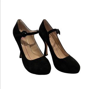 Dolce Vita Black Suede Platform Mary Jane Heels